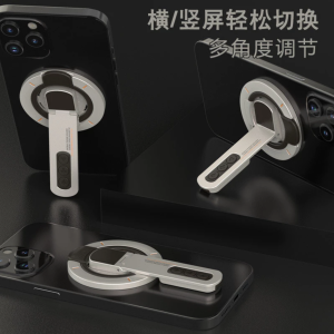 新款雙面磁吸金屬旋轉手機支架指環扣桌面摺疊360度懶人支架magsafe多功能固定支撐夜光解壓神