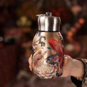 保溫輕奢不銹鋼316複古水杯內膽高顔值創意便攜小胖丁保溫杯戶外