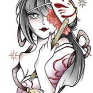 狐狸藝伎彩色紋身 仙狐(4張)