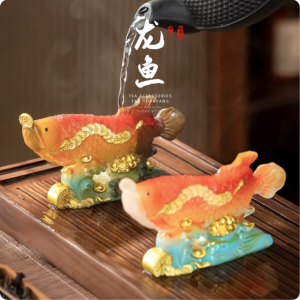 招財金龍魚變色茶寵小擺飾