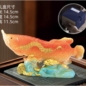 招財金龍魚變色茶寵小擺飾